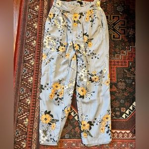 JCrew floral casual slacks